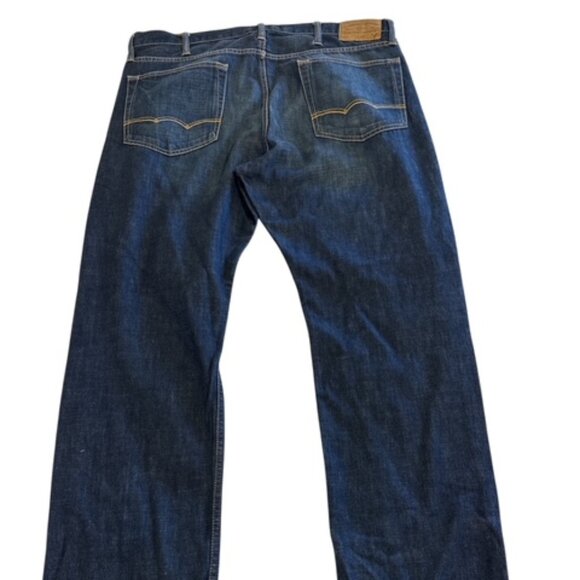 Men's American Eagle Flex Relaxed Straight Dark Wash Denim Jeans 38 x 32 - Picture 3 of 14